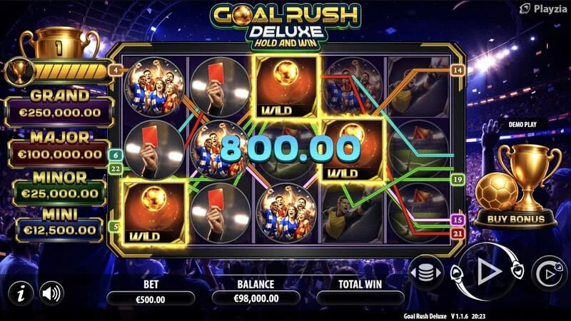 Goal Rush Deluxe - gioco base, combinazione vincente