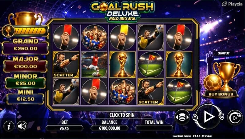 Goal Rush Deluxe - schermata di gioco in modalità Free Spins